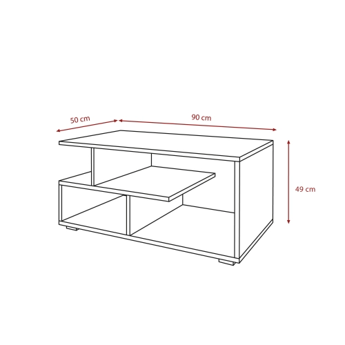 Stolik kawowy ST10 Biały Beton Prostokątny 90 x 50 cm Ława do Salonu Loft